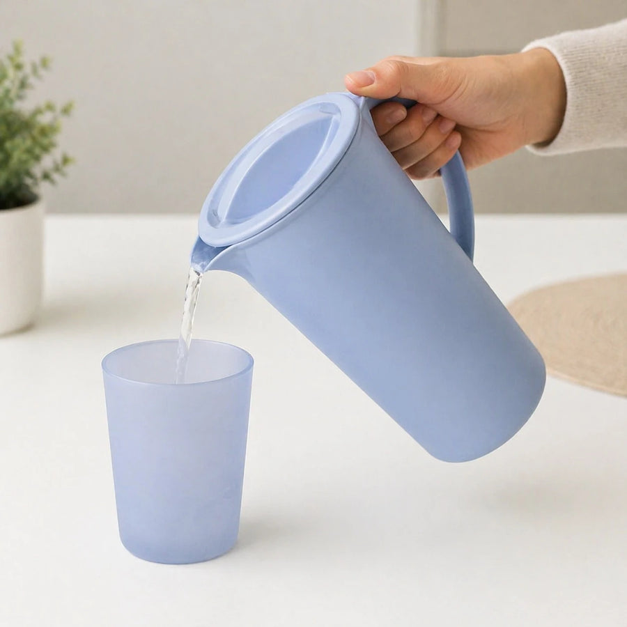 Plastic Water Pitcher With Lid Rotho Swiss Made Caruba 1.2L Fridge Water Jug Juice Container Durable PP Plastic