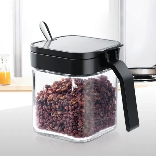 Spice Jar with Handle & Spoon