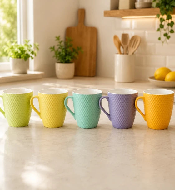 Ceramic Mug Textured Coffee Mug Tea Mug Pastel Color Ceramic Cup