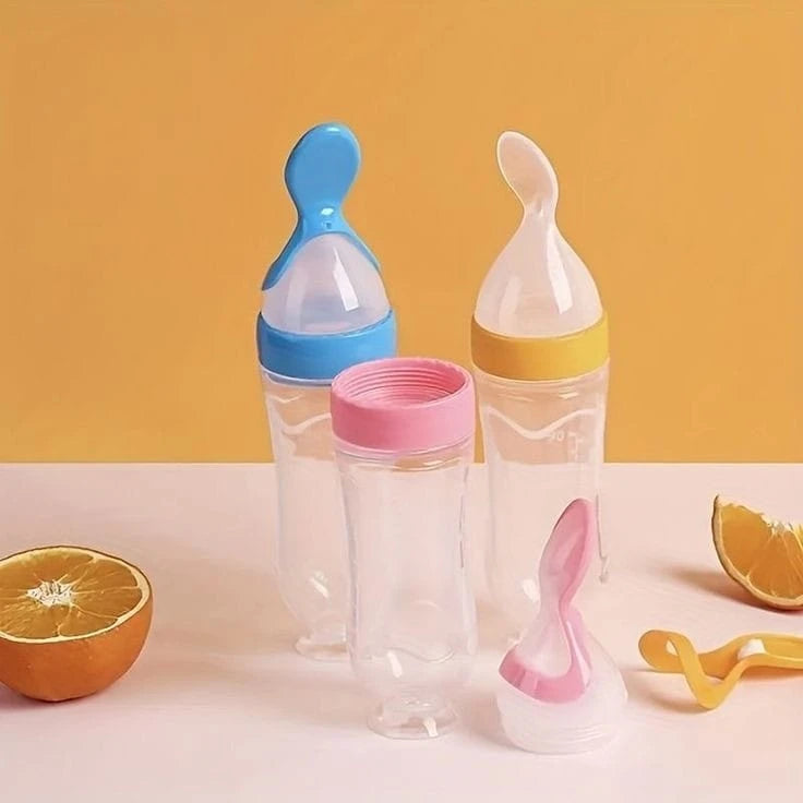 Silicone Feeding Bottle with Spoon