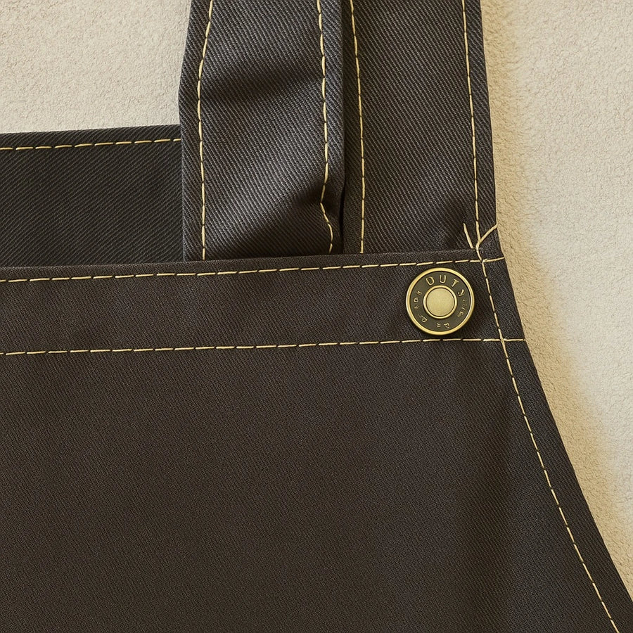 Contrast Stitch Nylon Apron