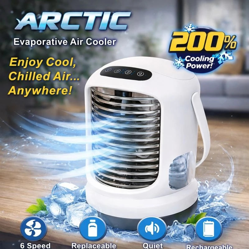 Arctic Evaporative Air Cooler – Portable Personal Cooling Fan with Water Bottle & LED Night Light