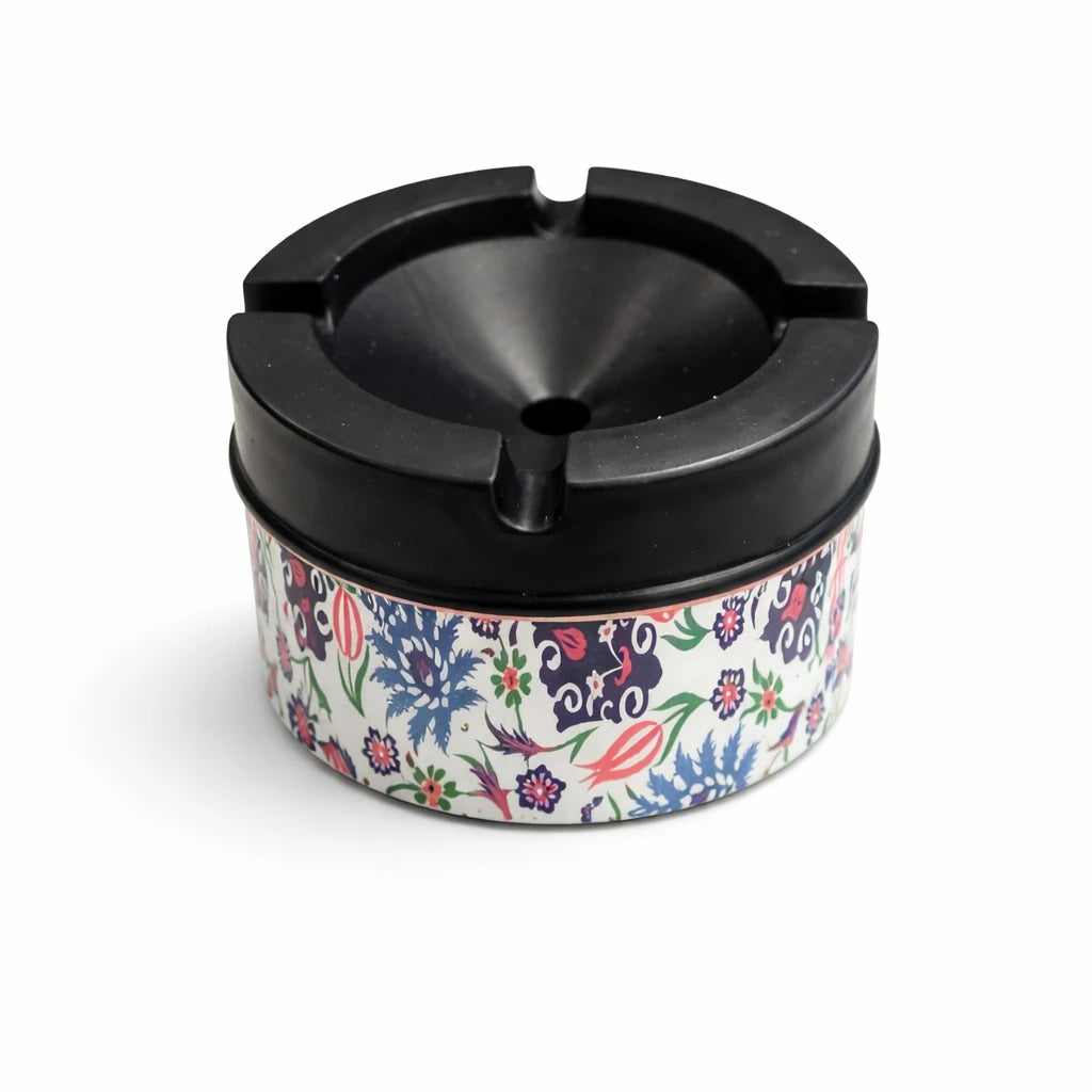 Ashtray Floral Design Heat Resistant Lid Cigarette Holder Table Ashtray Assorted Patterns 9 cm Diameter 7 cm Height - Image 4