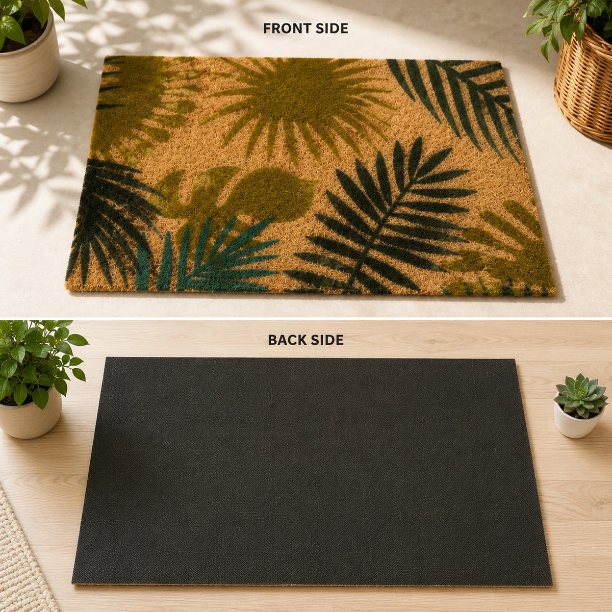 Door Mat Tropical Leaf Entrance Rug Non Slip Welcome Floor Mat Indoor Outdoor Entryway Carpet Decorative Doormat