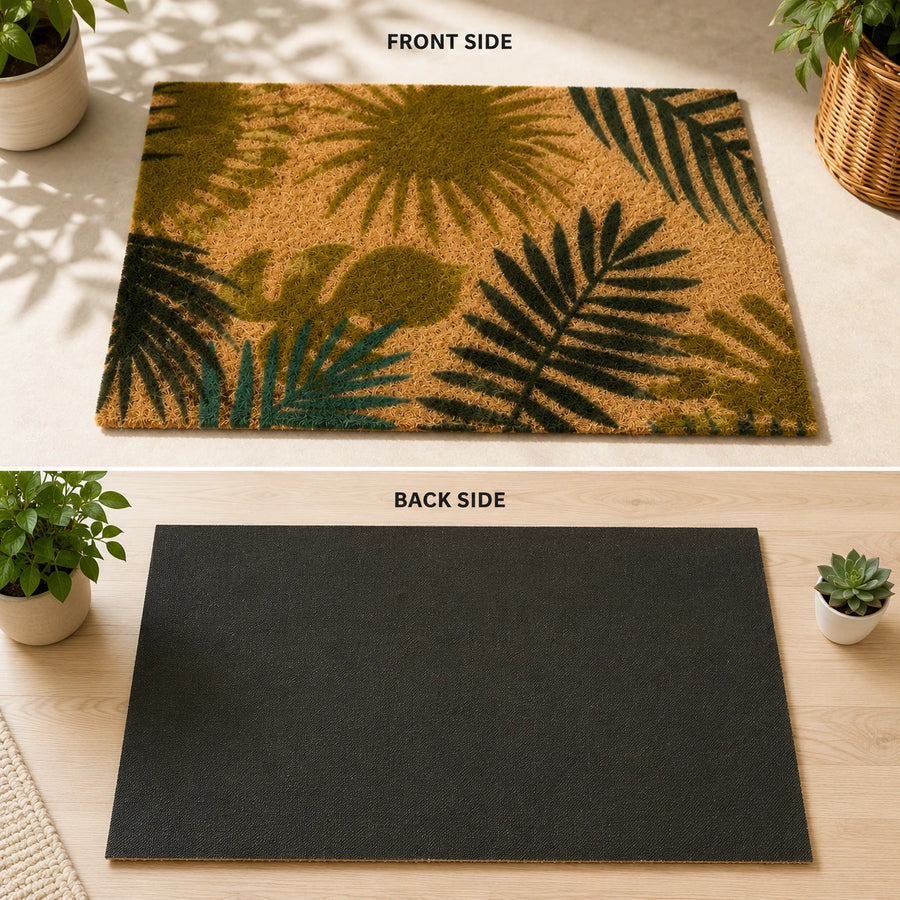 Door Mat Tropical Leaf Entrance Rug Non Slip Welcome Floor Mat Indoor Outdoor Entryway Carpet Decorative Doormat