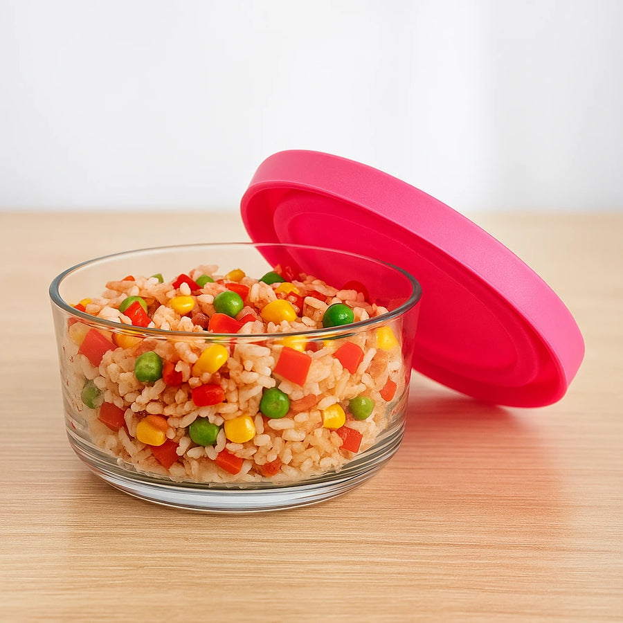 3 Pieces Food Glass Container Set Glass Food Containers with Lids for Kitchen Pantry Refrigerator and Meal Prep