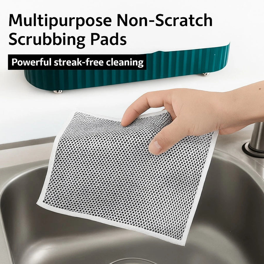 Scrubber Set, 3 Round+3 Square Mesh Pads