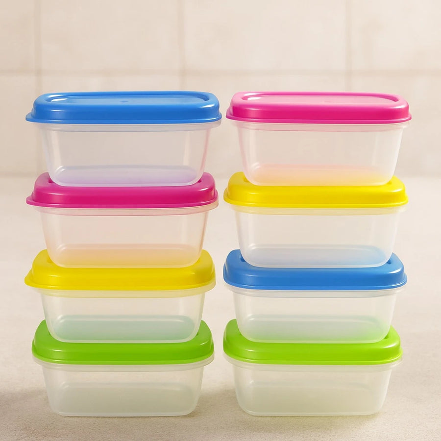 Set of 8 Mini Storage Containers Compact Food Containers for Sauces Snacks Spices and Daily Kitchen Use