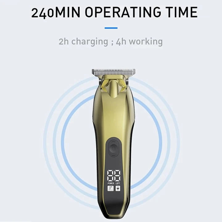 Rechargeable Hair Clipper and Trimmer with 1200mAh Lithium Battery and Cutting Attachments