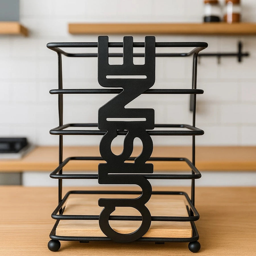 Black Metal Kitchen Utensil Holder
