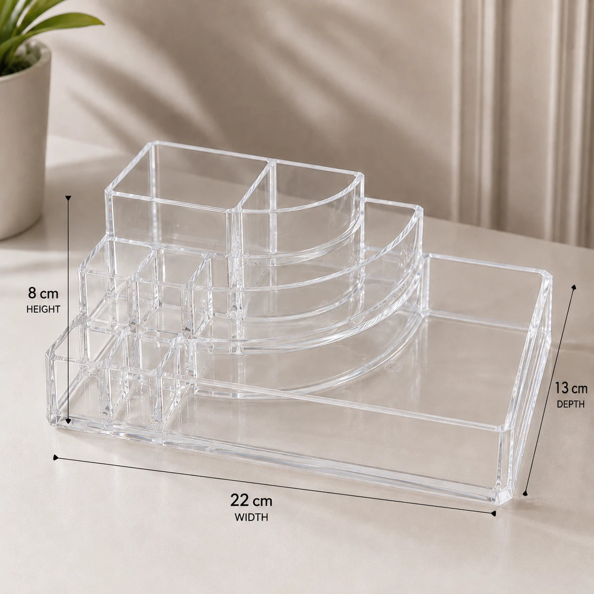 Acrylic Makeup Organizer Cosmetic Storage Tray Desktop Vanity Organizer Clear Display Holder