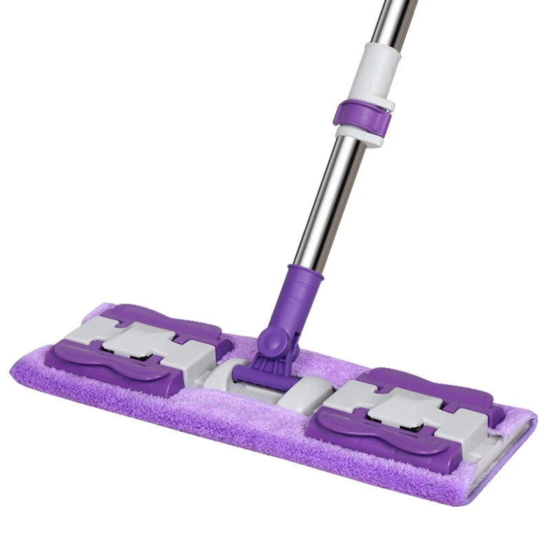 Flat Microfiber Mop with Stainless Steel Handle – 360° Rotating Floor Mop for Deep Cleaning, Washable Mop Head