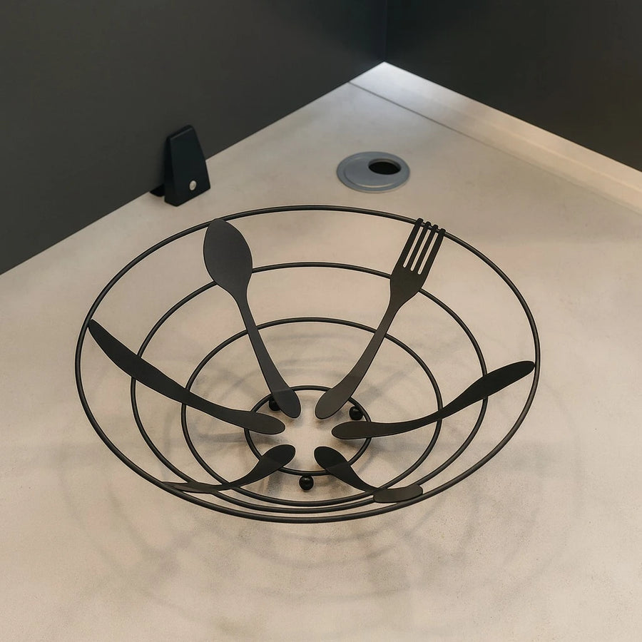Decorative Black Metal Fruit Bowl