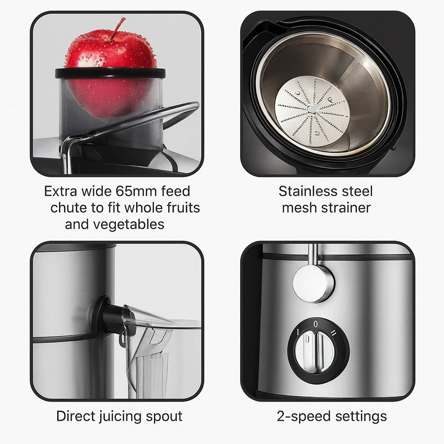 MINMAX Stainless Steel Juicer Extractor 500W, 2-Speed