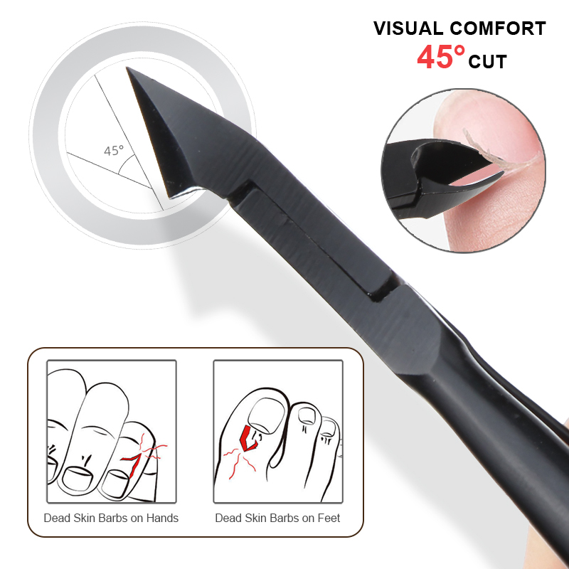 Professional Cuticle Nipper with 45° Angled Blades