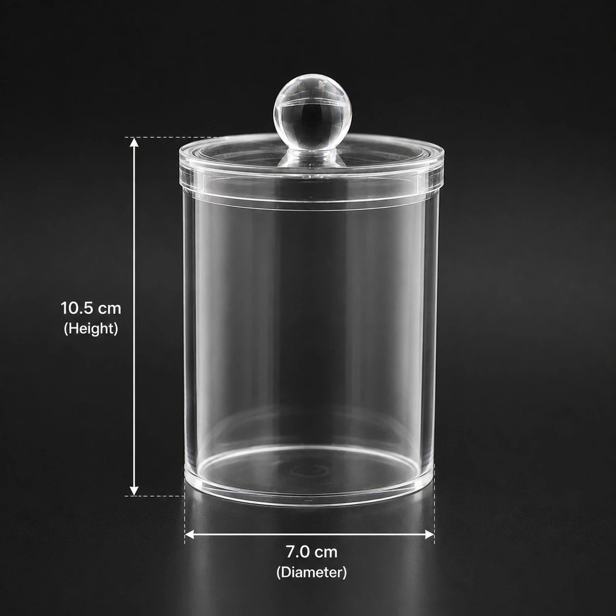 Clear Acrylic Cotton Swab Holder Organizer Jar Bathroom Vanity Storage Makeup Container