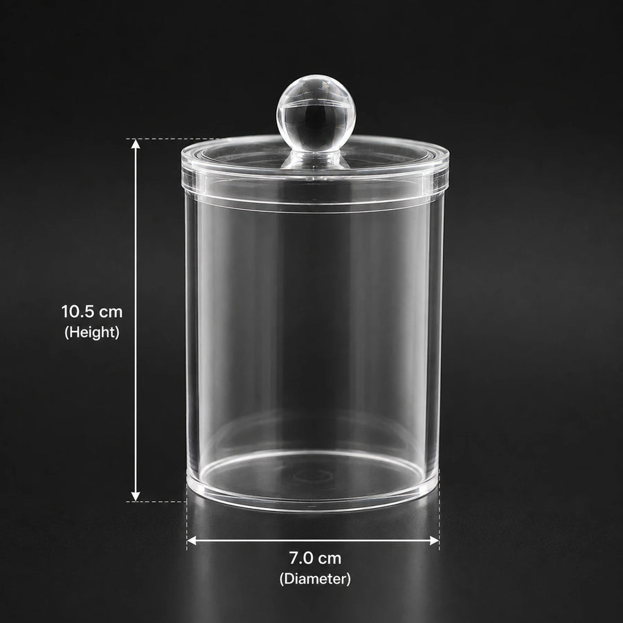 Clear Acrylic Cotton Swab Holder Organizer Jar Bathroom Vanity Storage Makeup Container