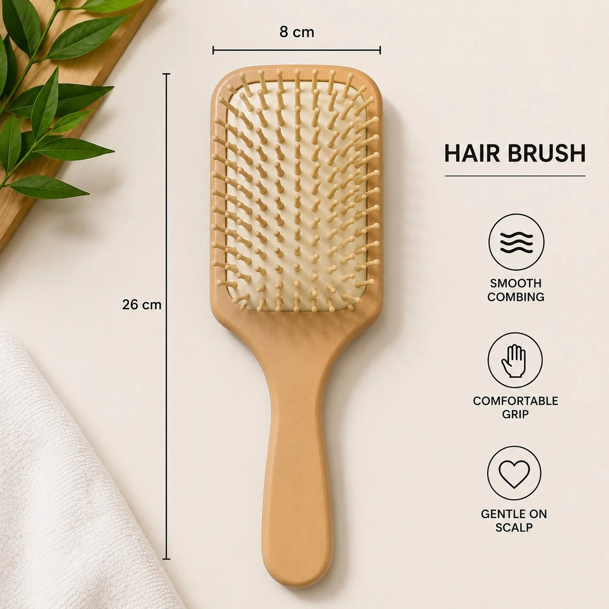 Travel Large Wooden Paddle Hair Brush Plastic Bristles Scalp Massage Detangling Comb hair styler