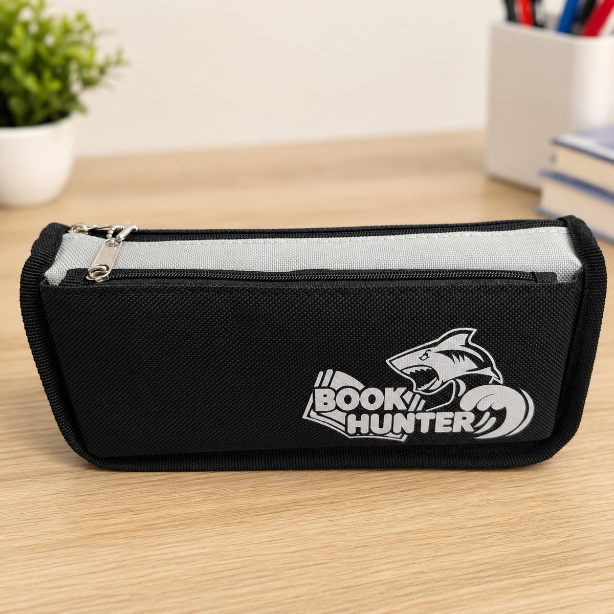 BOOK HUNTER School Pencil Case Large Capacity Double Zipper Stationery Organizer Pouch for Students Pens Pencils Markers & School Supplies