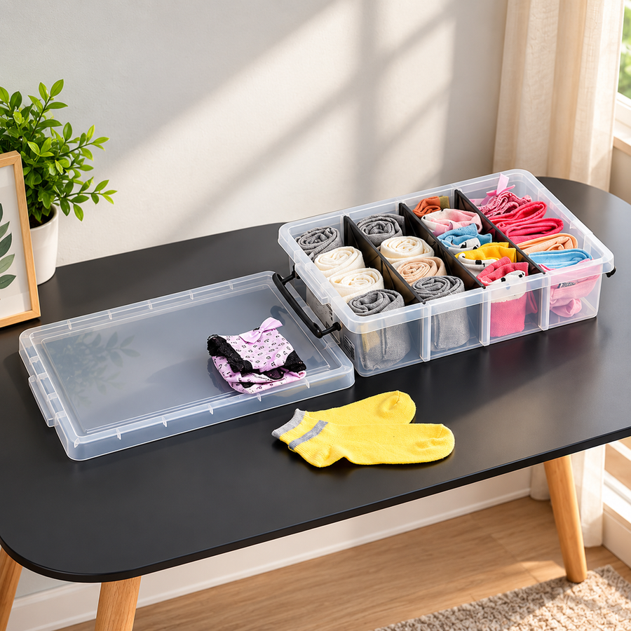 10L Multi Purpose Storage Box with 3 Removable Dividers