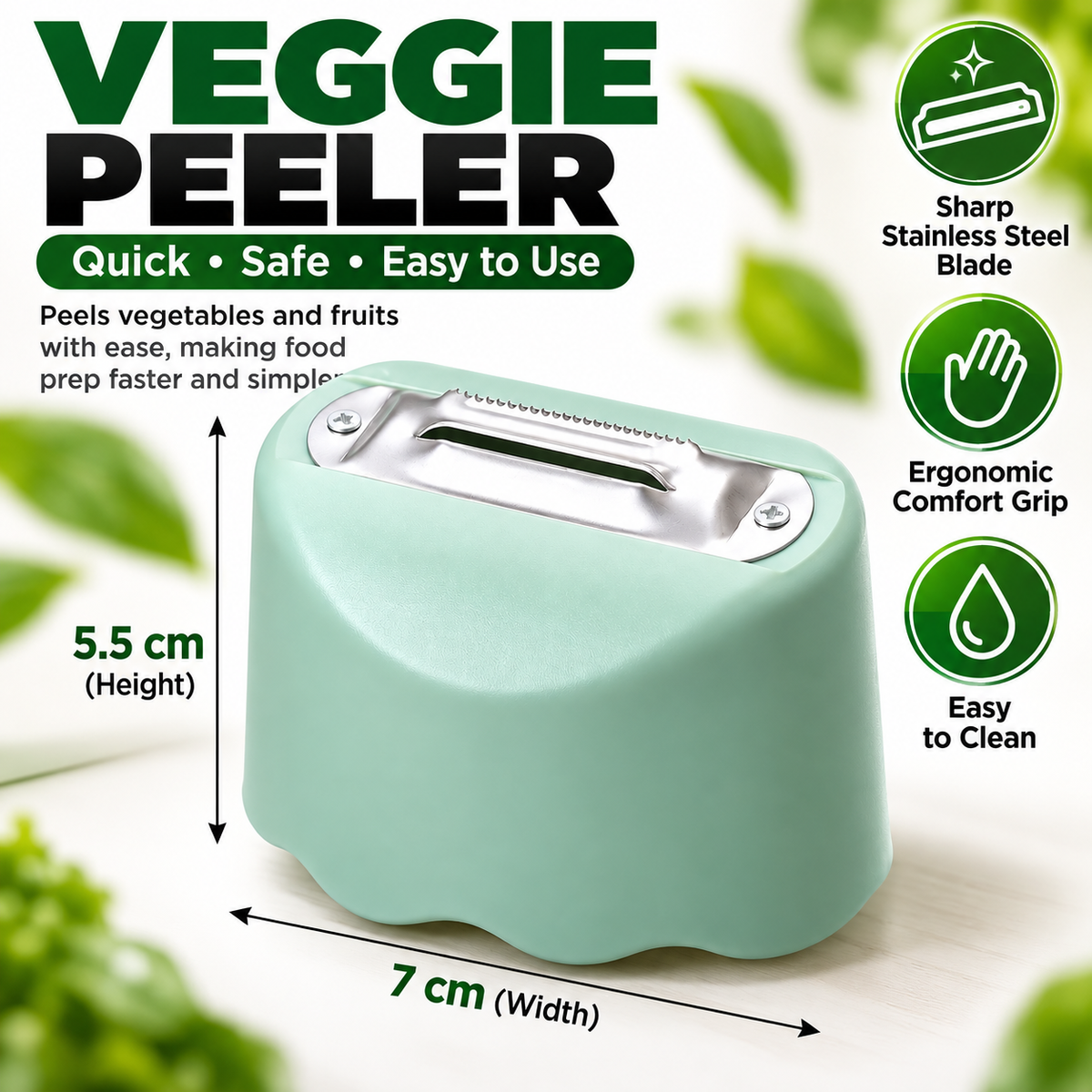 Compact Handheld Vegetable and Fruit Peeler