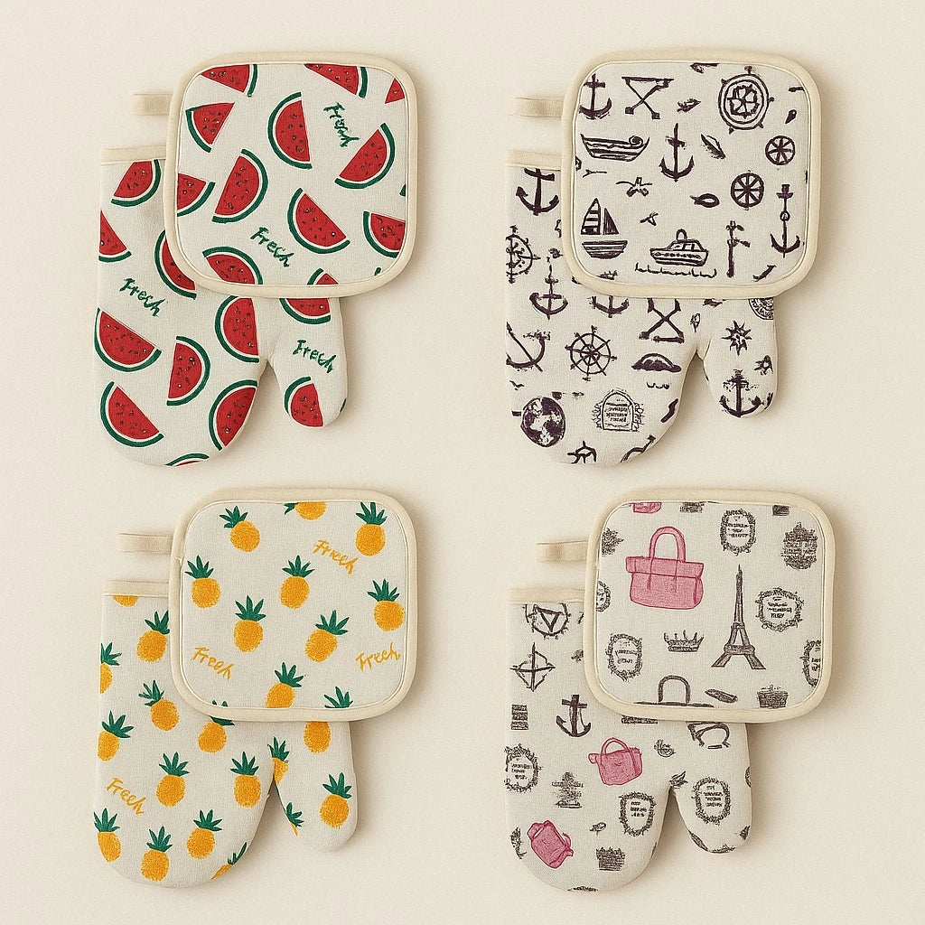 Set of 2 Oven Mitt & Pot Holder