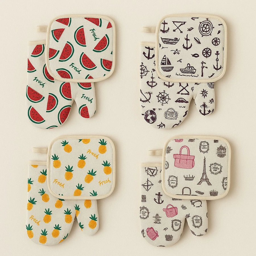 Set of 2 Oven Mitt & Pot Holder