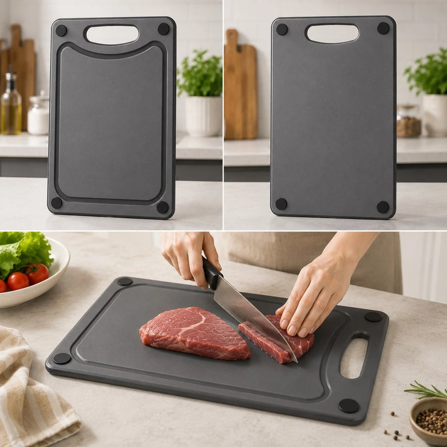 Premium Double Sided Cutting Board BPA Free Food Grade Non Slip Kitchen Chopping Board with Rubber Feet Dishwasher Safe