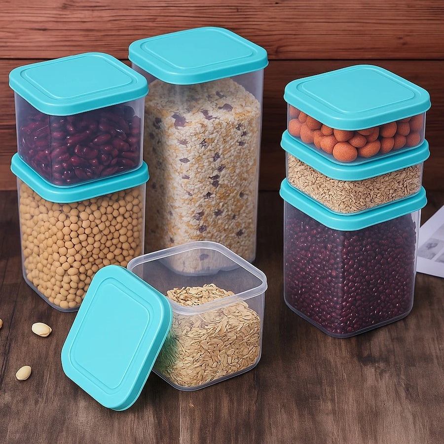 9 pcs Food Storage Container Set Airtight Kitchen Storage Boxes for Pantry Fridge Meal Prep and Organization
