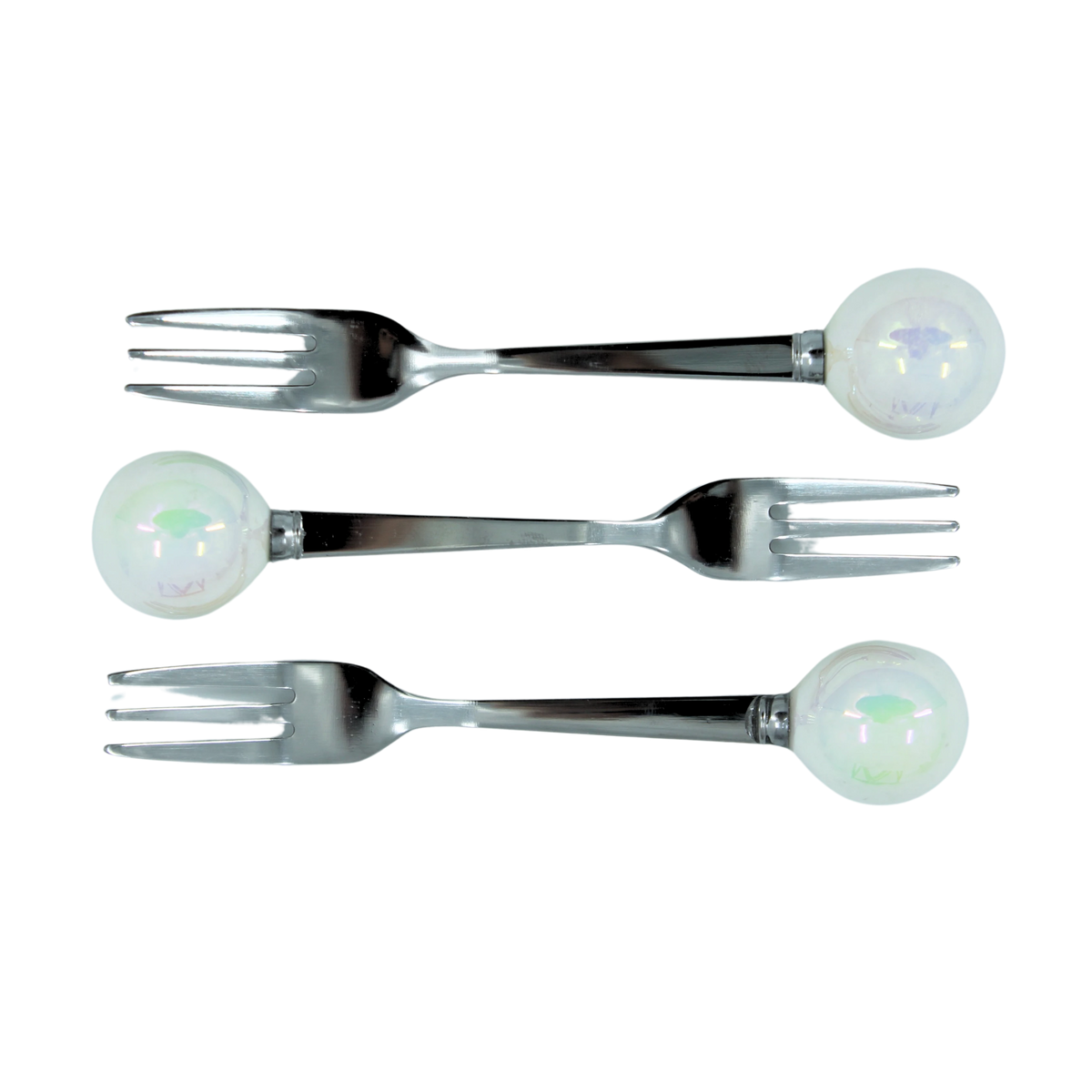 White Bubble Fruit Forks