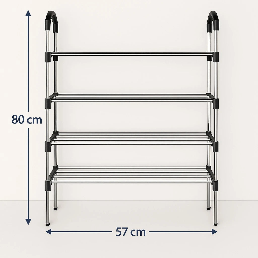 4 Layer Metal Shoe Rack – 80 × 57 cm