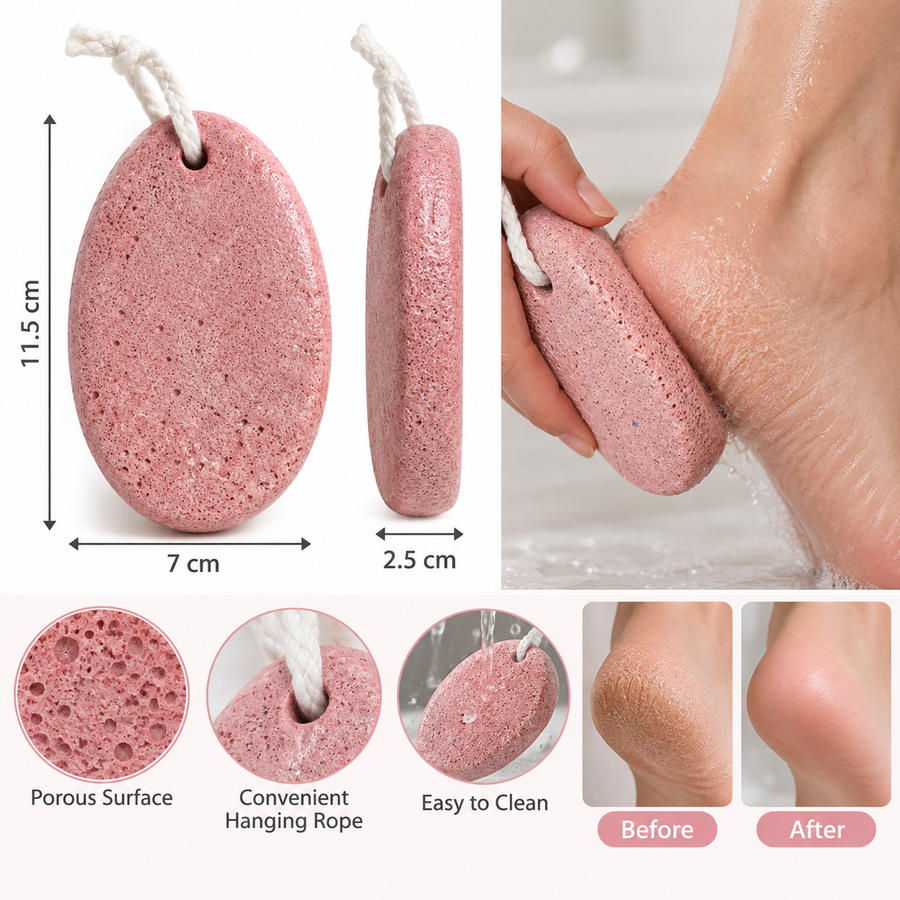 Oval Pumice Stone Foot Scrubber with Hanging Rope