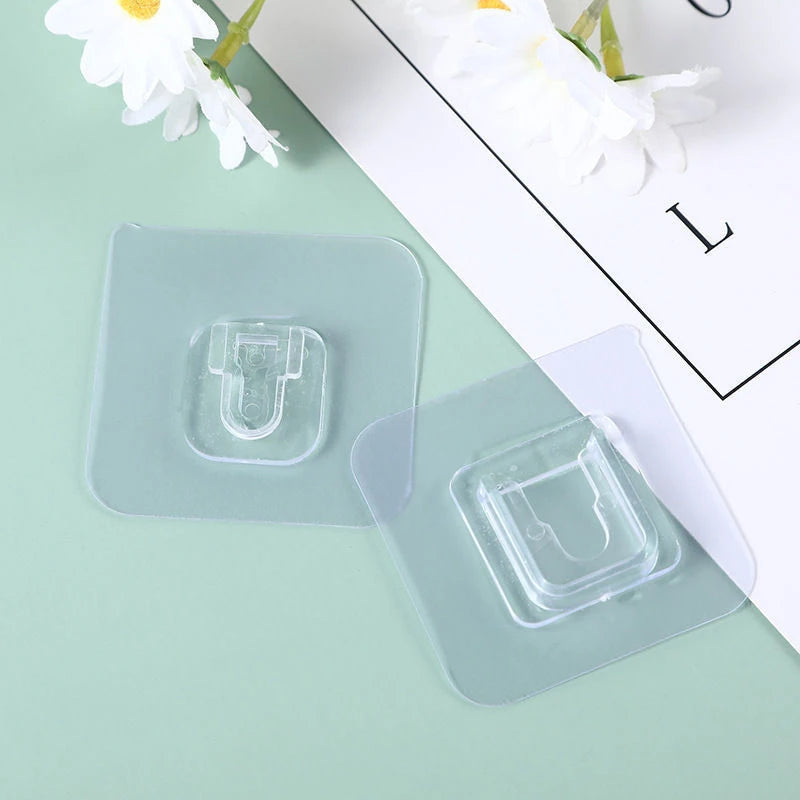 Transparent Self Adhesive Wall Hook Heavy Duty Waterproof Wall Hook 6 × 6 cm