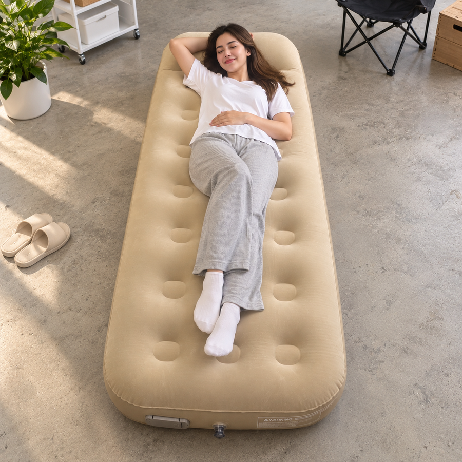 Inflatable Air Bed with Rechargeable Pump
