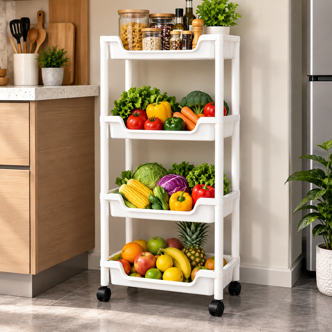 4 Tier Kitchen Bathroom Organizer Rack