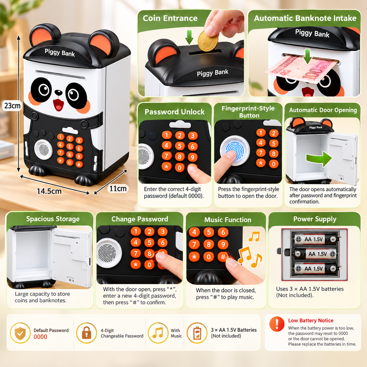 Panda Electronic Piggy Bank