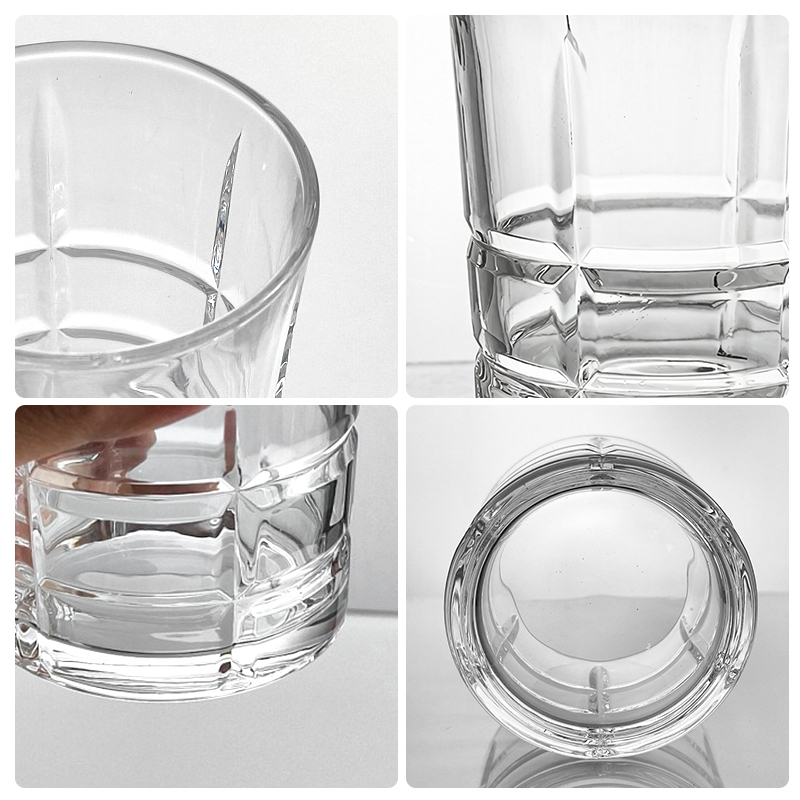 Crystal Clear Geometric Pattern Drinking Glasses Set of 6