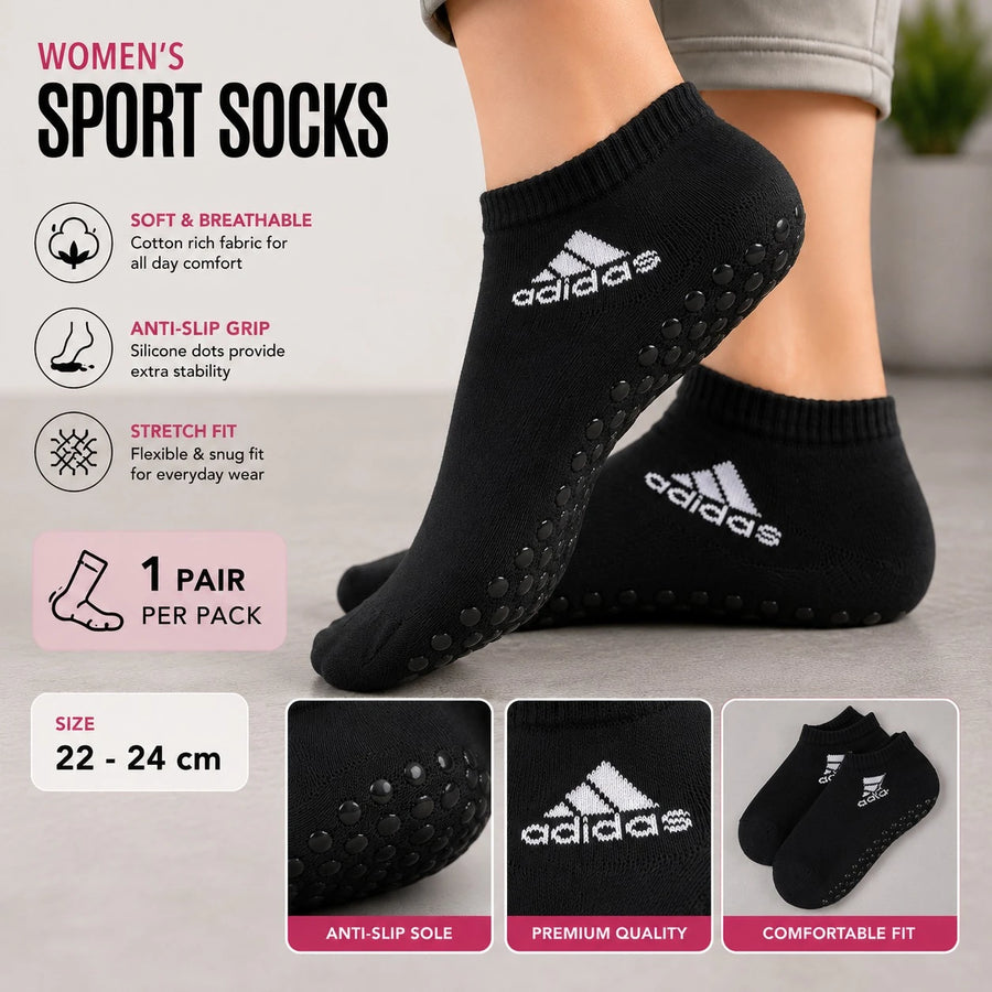 Women's Anti Slip Grip Ankle Socks Cotton Low Cut Non Skid Yoga Pilates Sports Socks