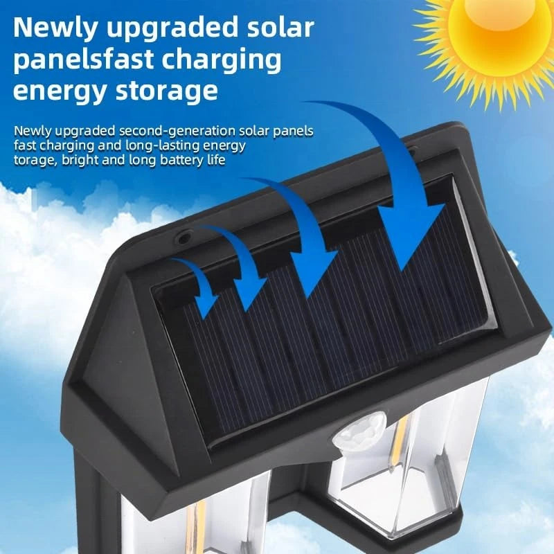 Solar lamp Outdoor lamp Wall lamp Light Motion Sensor LED lamp Waterproof Lamp 3 Lighting Modes Garden lamp - Image 8