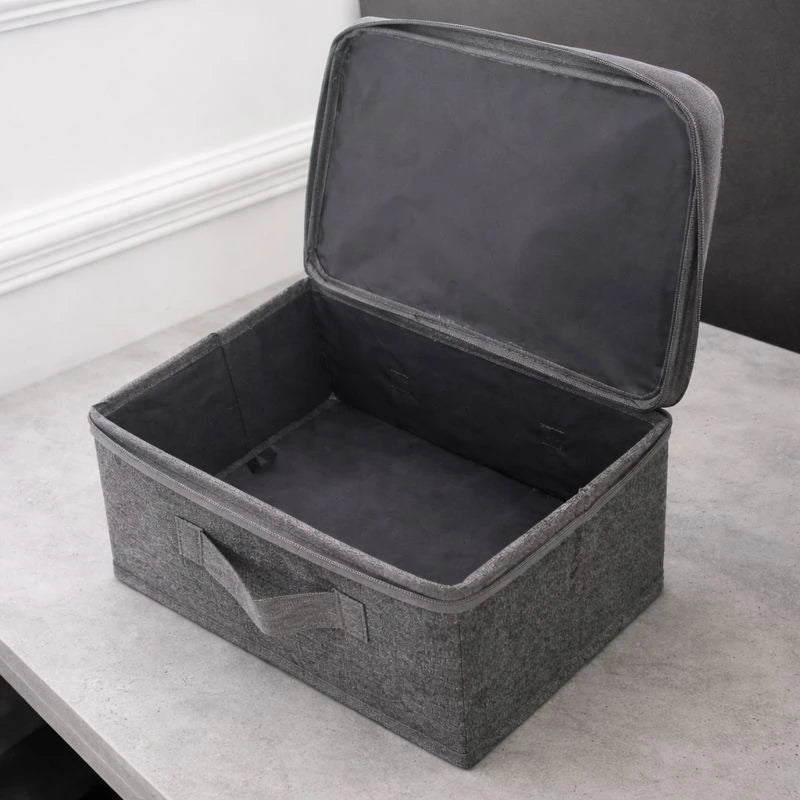 Fabric Storage Box with Lid, Foldable Clothes Organizer Closet Wardrobe Storage Box, Home Organization Container