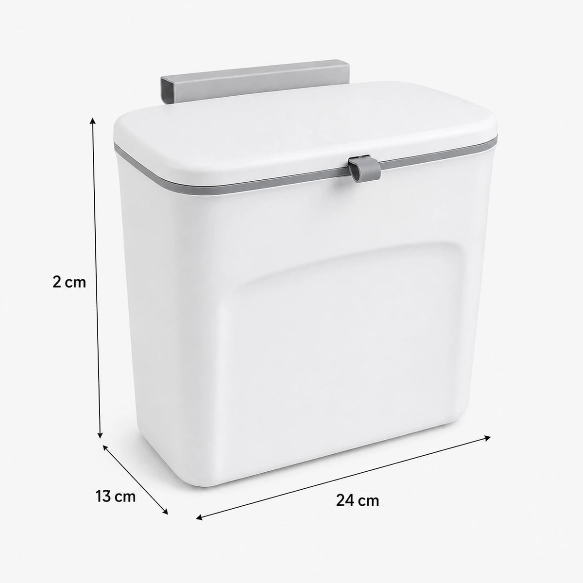 Wall Hanging Kitchen Trash Bin with Lid Cabinet Hanging Garbage Bin Wall Mounted Waste Bin Plastic Trash Can with Adhesive Holder