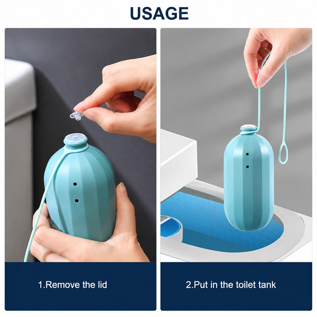 Automatic Toilet Tank Cleaner Magic Bottle Long Lasting Descaling and Stain Removal Cleaning Solution – Blue