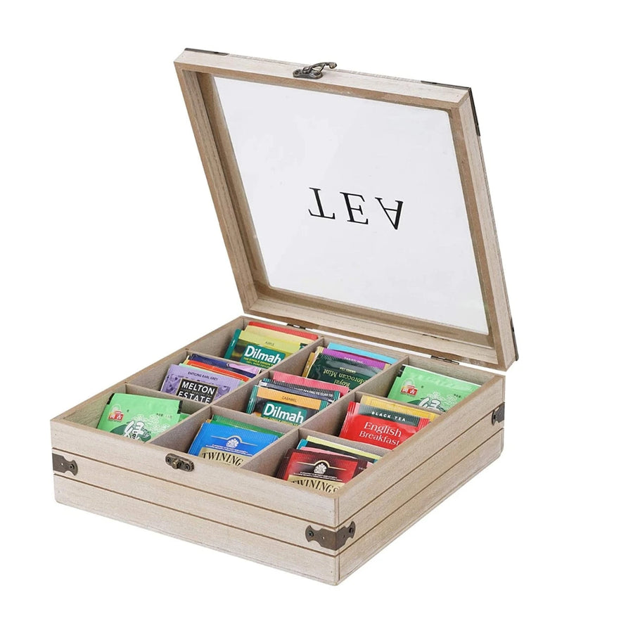 Wooden Tea Box Organizer