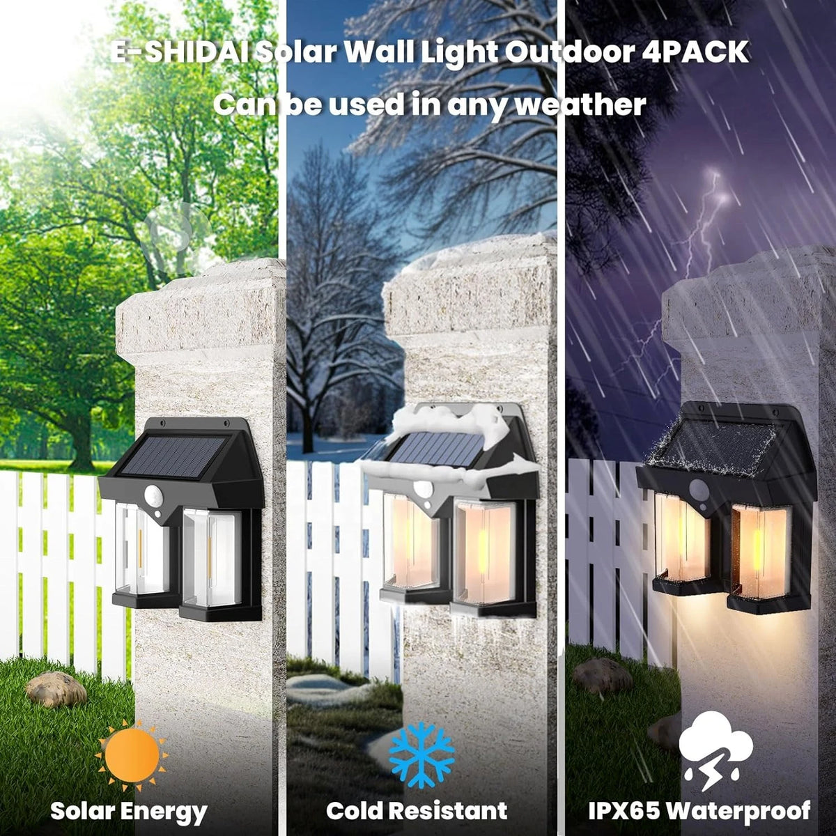 Solar lamp Outdoor lamp Wall lamp Light Motion Sensor LED lamp Waterproof Lamp 3 Lighting Modes Garden lamp - Image 5