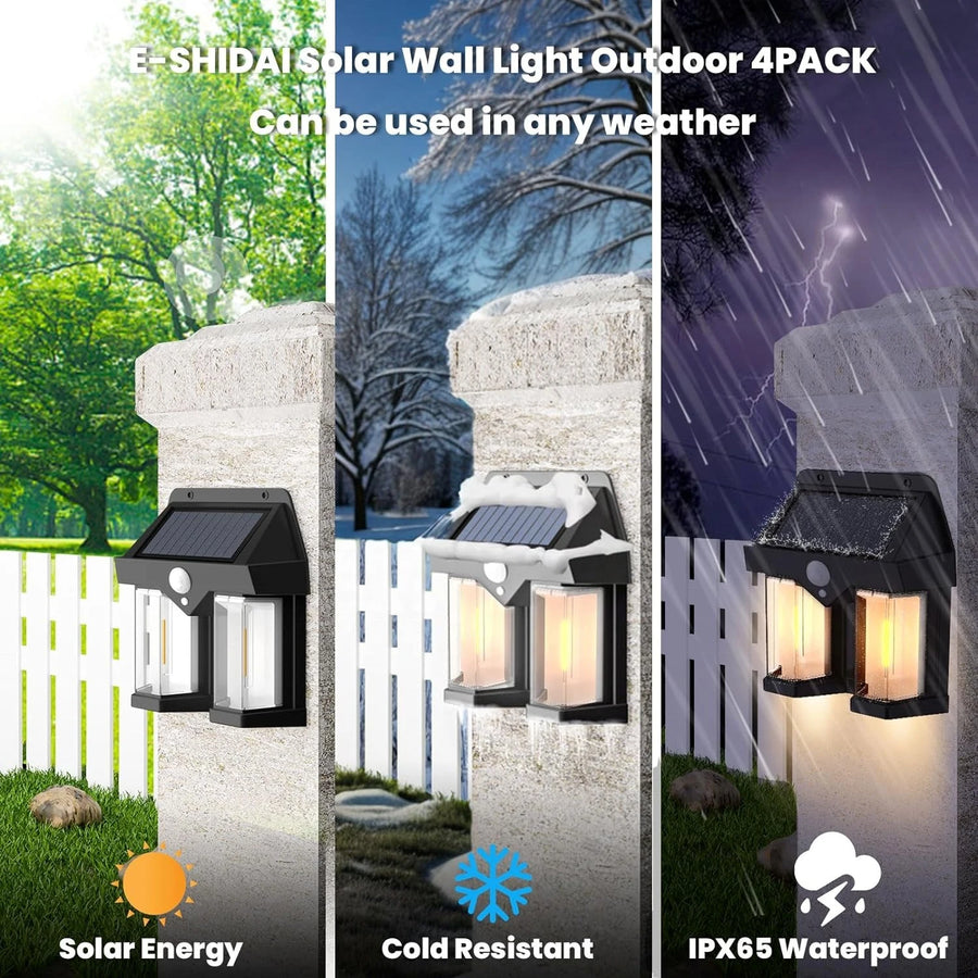 Solar lamp Outdoor lamp Wall lamp Light Motion Sensor LED lamp Waterproof Lamp 3 Lighting Modes Garden lamp