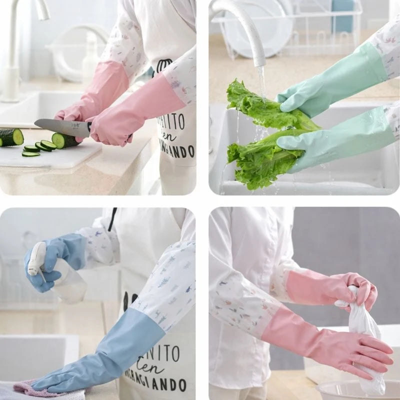 Long Waterproof Cleaning Gloves with Extended Sleeve – Dishwashing, Kitchen Cleaning, Sink & Household Protection Gloves - Image 1