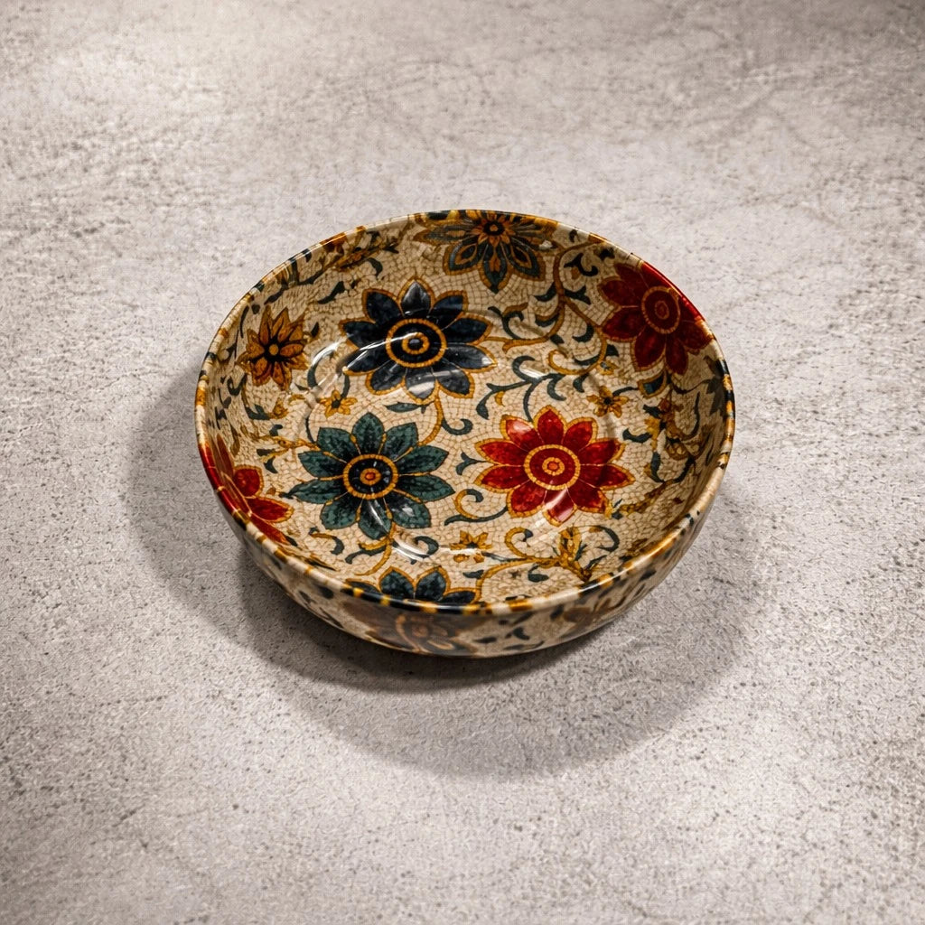Turkish Coffee Serving Set Metal Tray Ceramic Cup Mandala Coffee Tea Serving Set Ottoman Floral Decorative Tray Set - Image 6