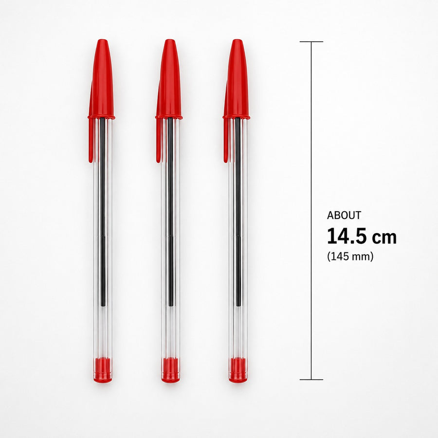 Red Ball Point Pens Box of 50 Smooth Writing Non Toxic Pens for Office School Study and Everyday Writing