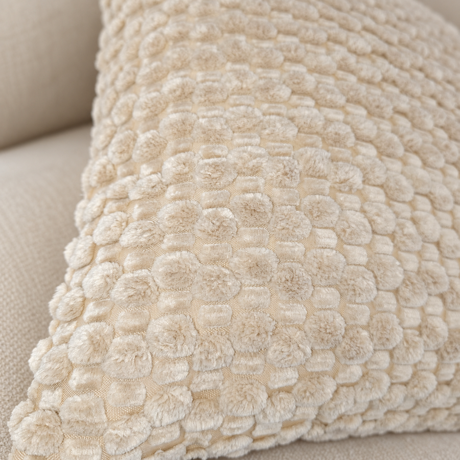 Soft Square Cushion with a Raised Pebble Textured Surface