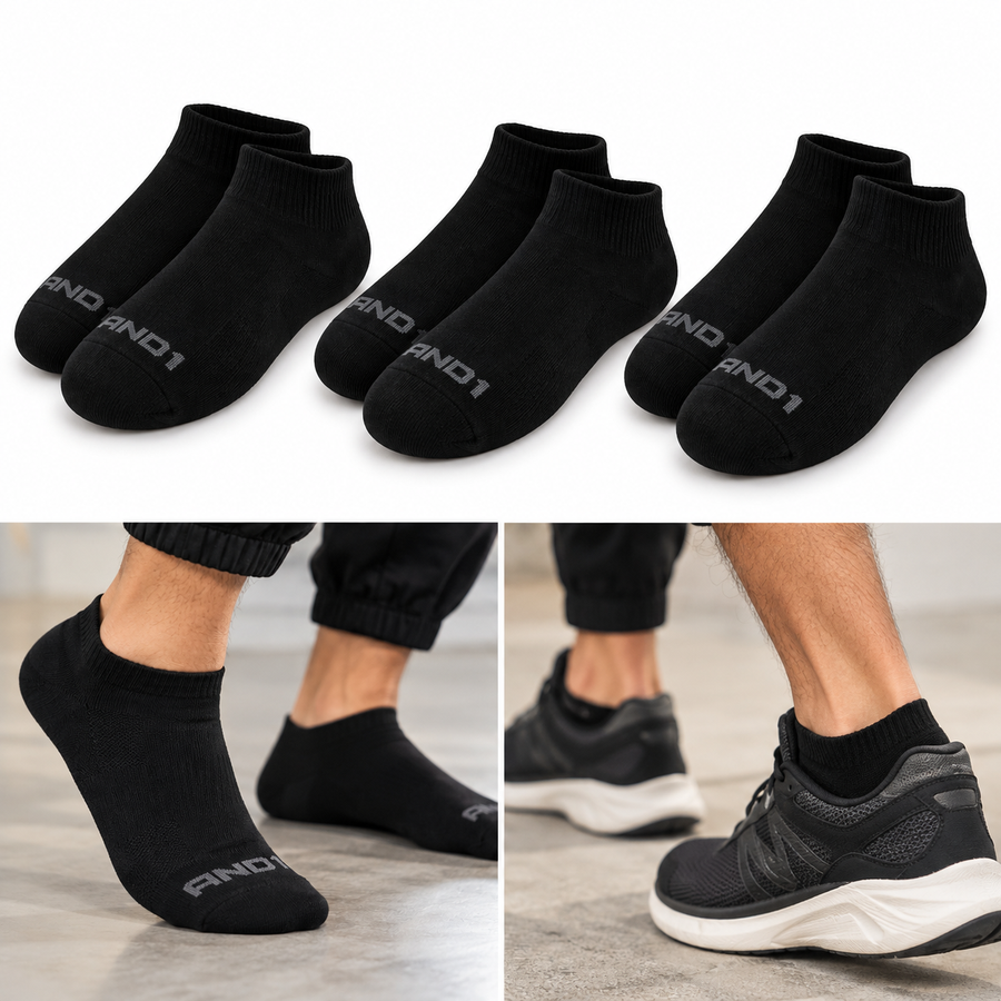 AND1 Low Cut Black Socks – Set of 3 Pairs